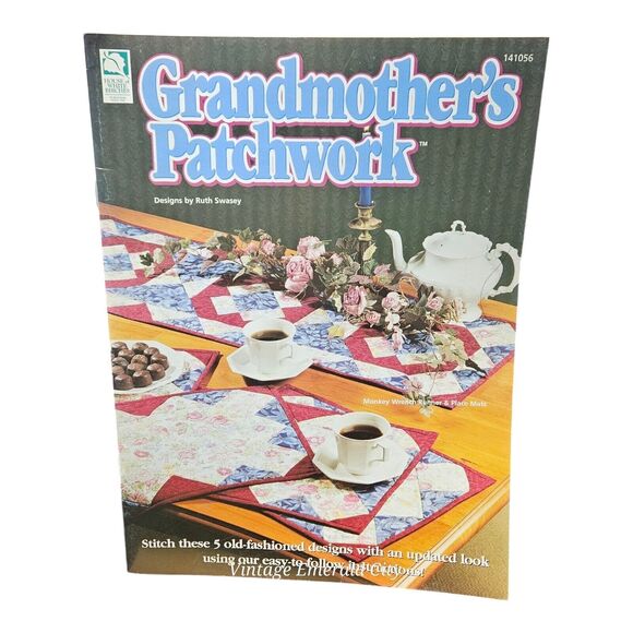 Vtg Grandmother's Patchwork Pattern Paper Book Ruth Swasey  #141056 Cottagecore - Picture 1 of 6
